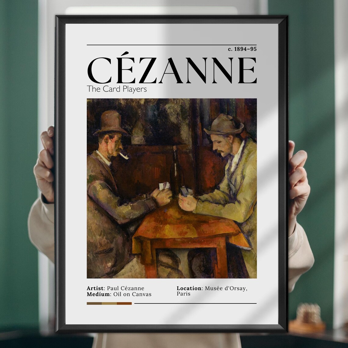 Cezanne The Card Players 1894 Post Impressionist Masterpiece Art Poster