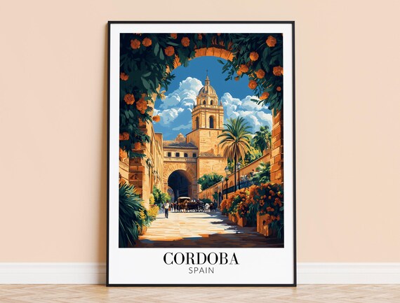 Cordoba Print Spain Travel Wall Art City Poster Framed Or Unframed Home Decor Wedding And Housewarming Gift Personalised