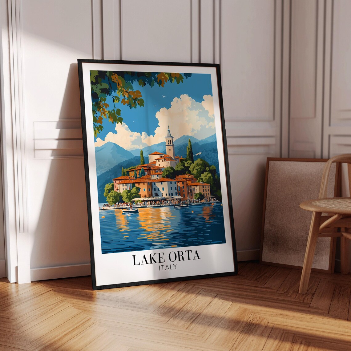 Lake Orta Sunset Boats on the Water Romantic Italy Art Poster - Image 4