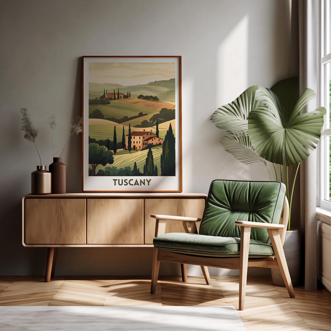 Tuscany Rolling Hills Villa Italy Countryside Cypress Trees Poster - Image 4