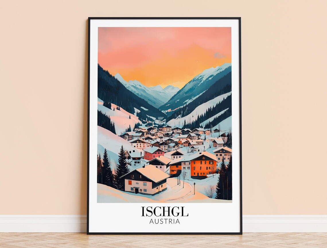 Ischgl Austria Travel Poster, Wall Art Print