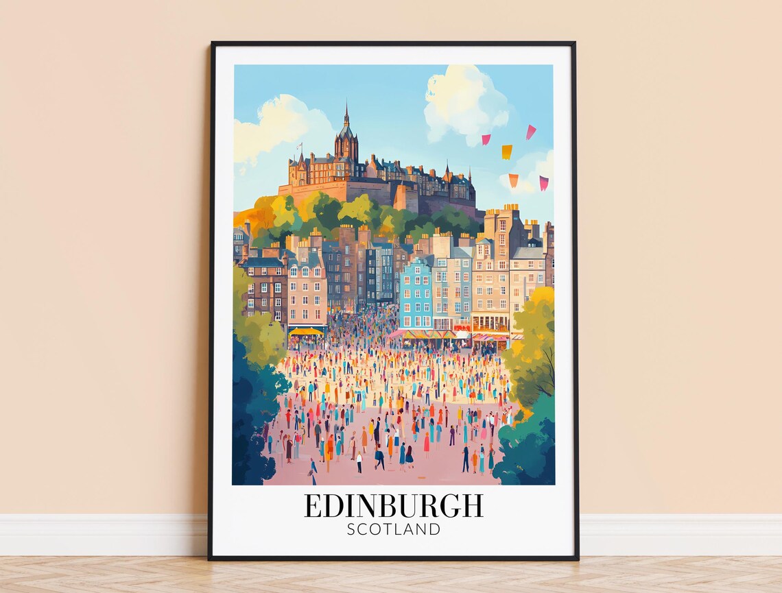 Edinburgh Scotland Travel Poster, Home Decoration