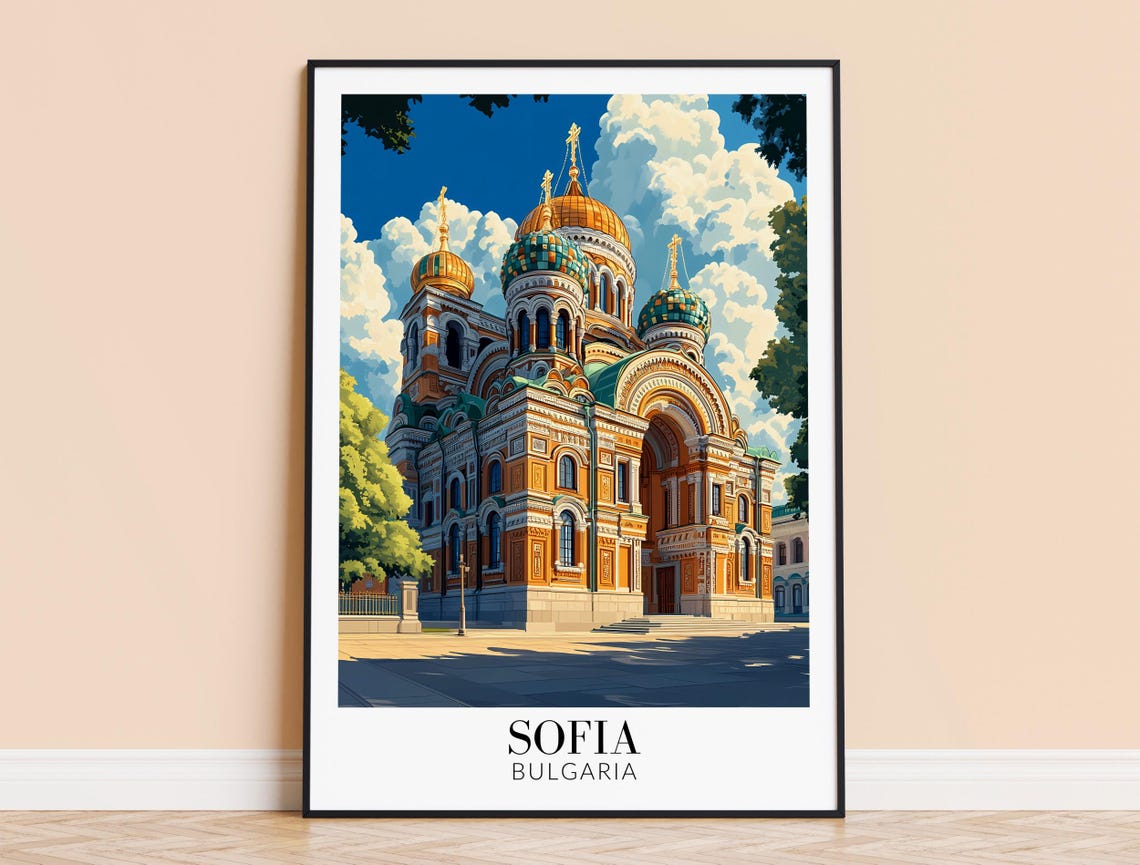 Sofia Bulgaria Alexander Nevsky Cathedral Onion Domes Poster