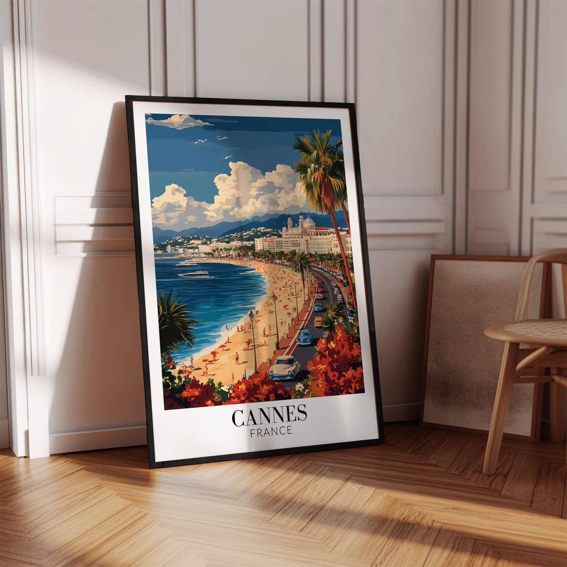 Cannes France Sunny Beach Daytime Vintage Riviera Coast Poster - Image 4