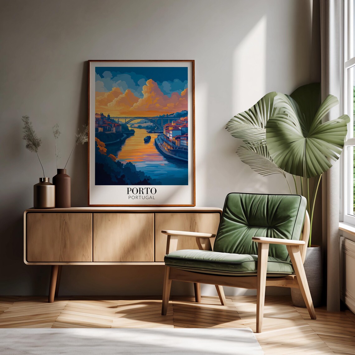 Porto Douro River Dom Luis Bridge Sunset Cityscape Travel Poster - Image 2