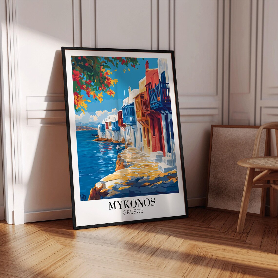 Mykonos Greece Colorful Little Venice Waterfront Travel Poster - Image 4