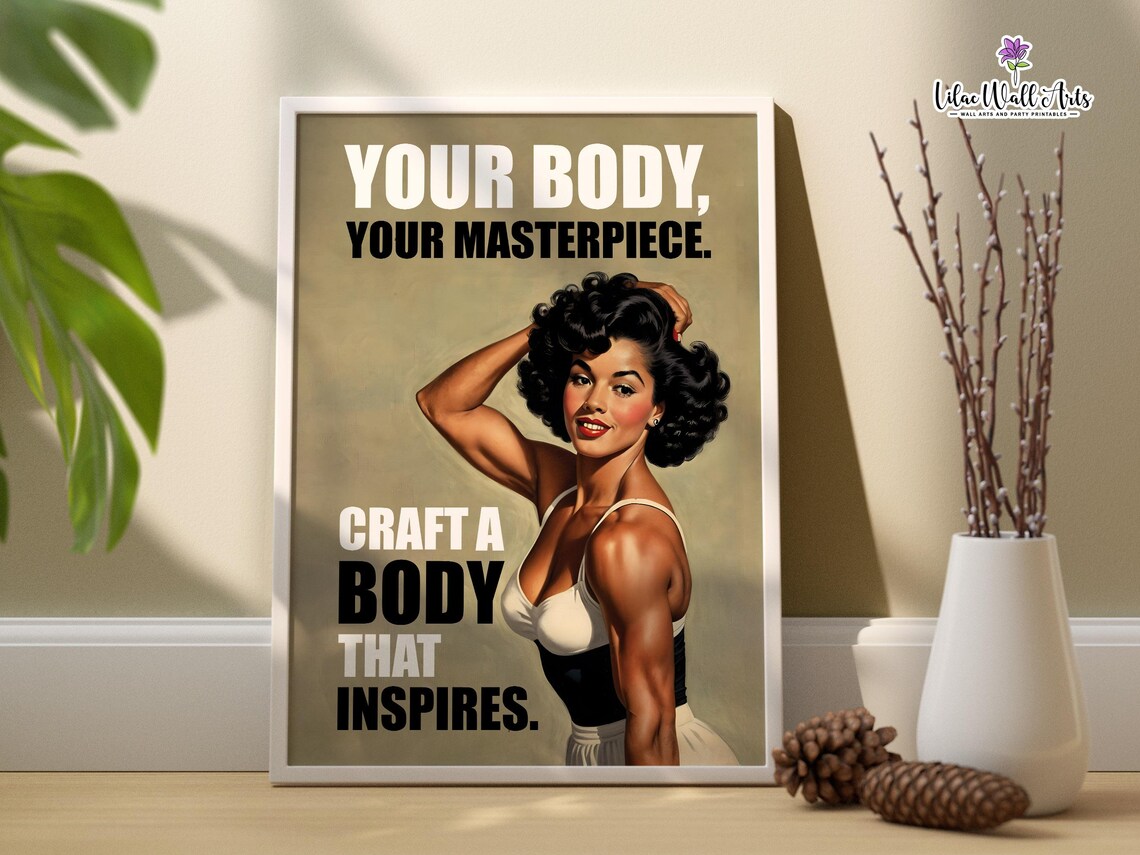 Retro Gym Poster, Home Gym Exercise Wall Art - Image 2