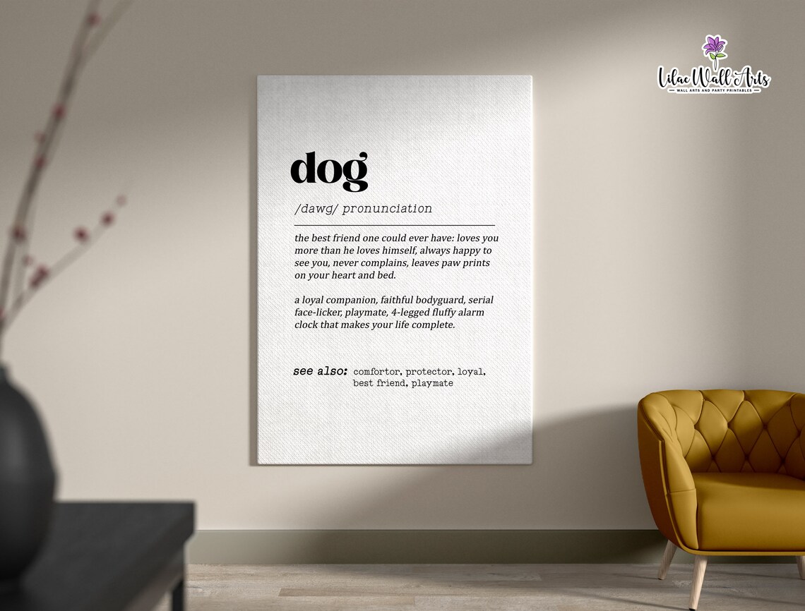 Dog Definition Funny Dog Decor Art Print - Image 4