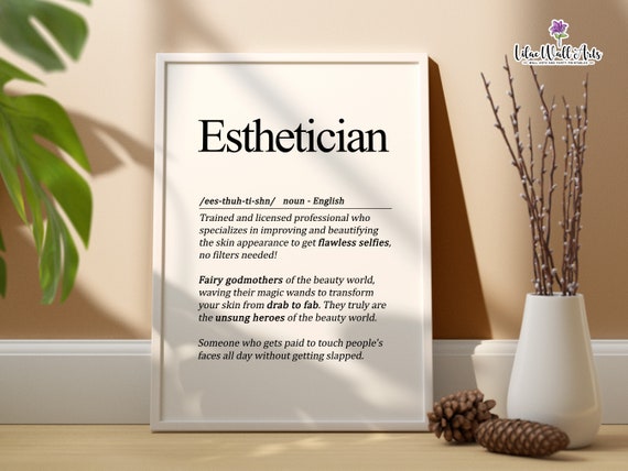 Esthetician Defintion Print Esthetician Gift Beauty Salon Decor Salon Wall Art Spa Wall Art Esthetician Wall Art Beauty Room Art
