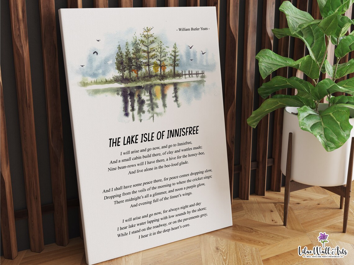 The Lake Isle Of Innisfree Yeats Poem Misty Lake Watercolor Art Poster - Image 6