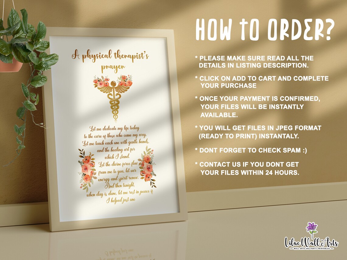 Physical Therapist Prayer, Physiotherapy Art Print - Image 3