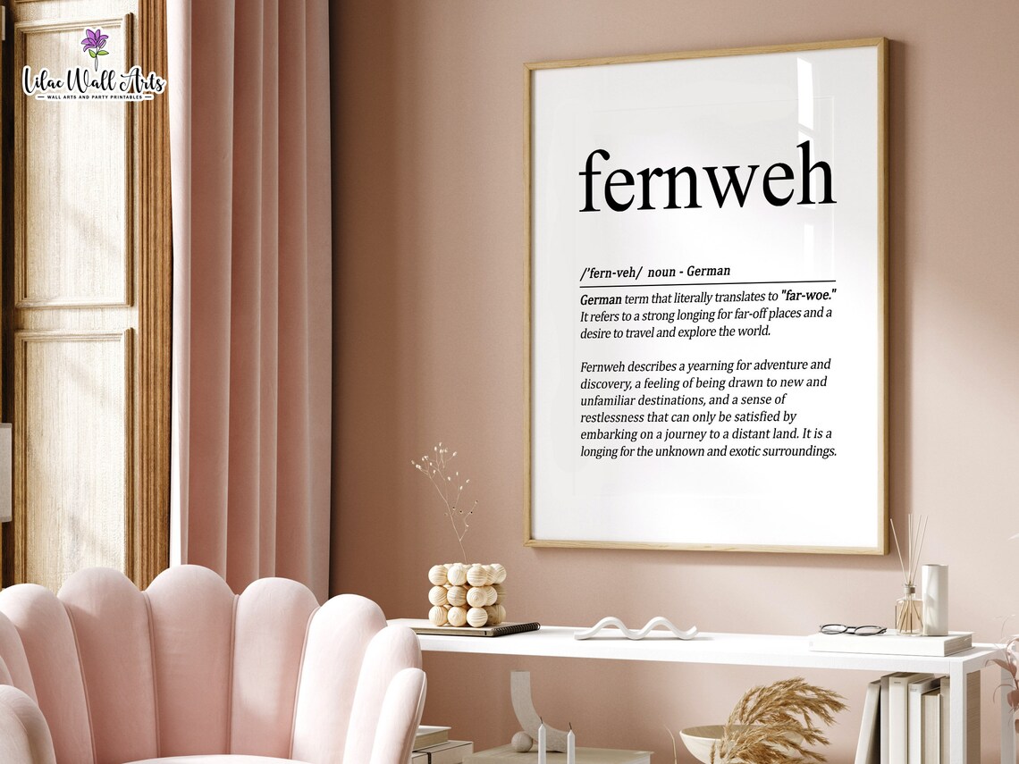 Fernweh Funny German Word Art Print, Nordic Decor - Image 4