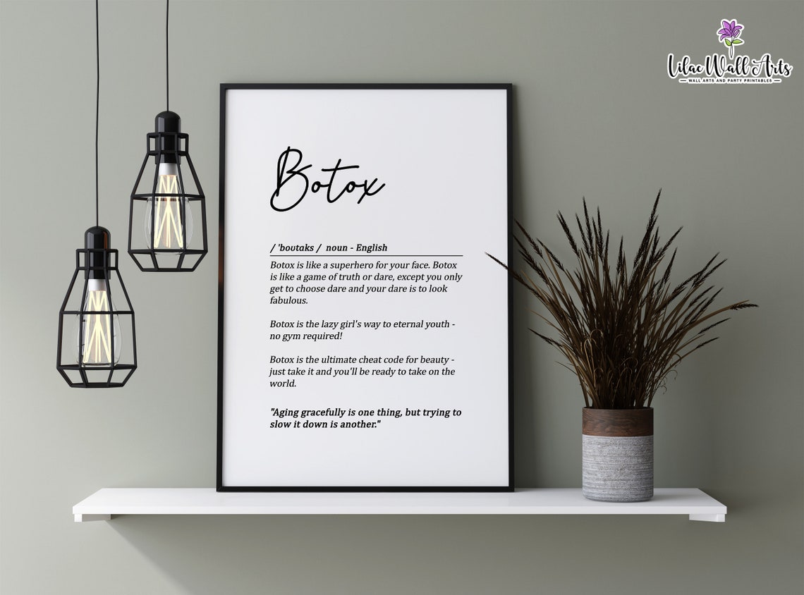 Botox Definition Script Funny Aesthetic Clinic Dictionary Wall Print - Image 5