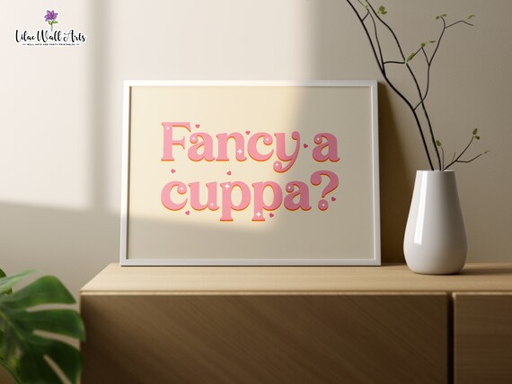 Fancy A Cuppa Ireland Print Irish Art Tea Lover Gift Cute Kitchen Dcor Aesthetic Kitchen Girly Kitchen Art Teacup Print Breakfast Club