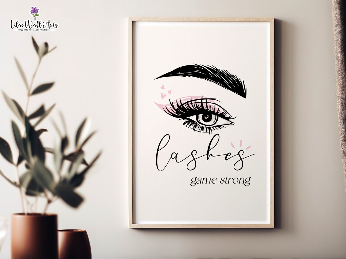 Lashes Game Strong Eyelash Beauty Salon Quote Lash Tech Poster - Image 3