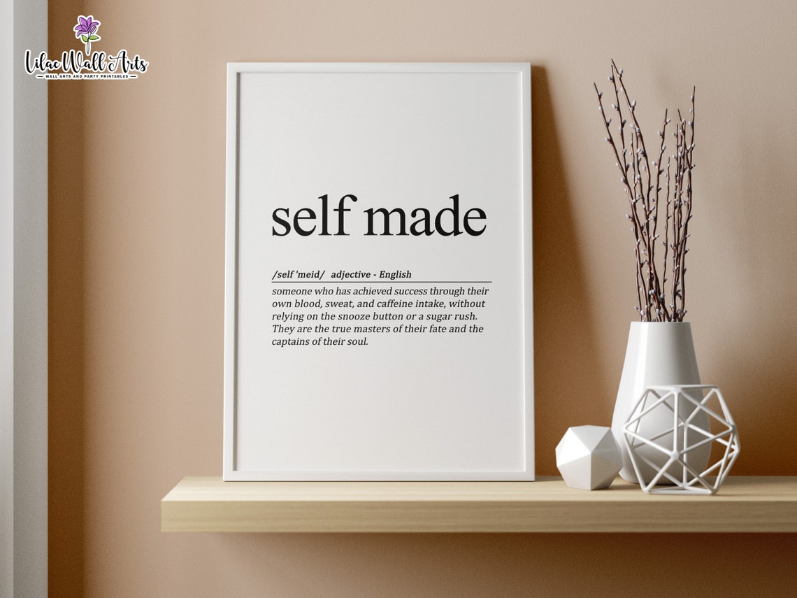 Self Made Definition Dictionary Style Entrepreneur Hustle Poster - Image 5