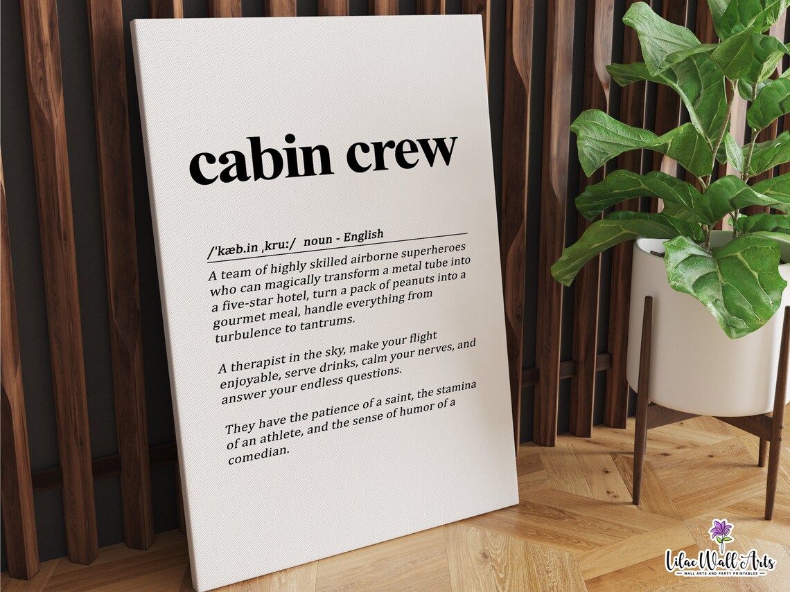 Cabin Crew Definition Art Print, Aviation Gift - Image 6