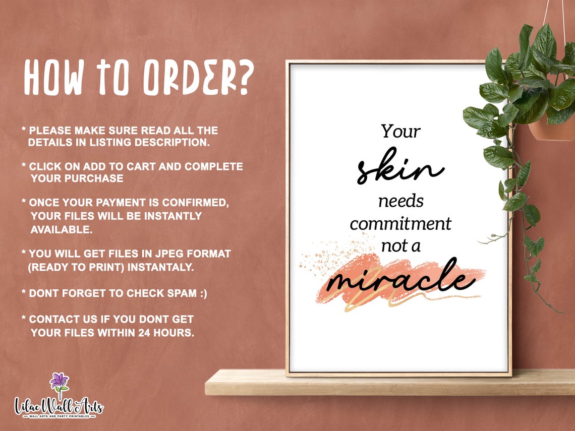 Your Skin Needs Commitment Not A Miracle Skincare Studio Quote Poster - Image 2