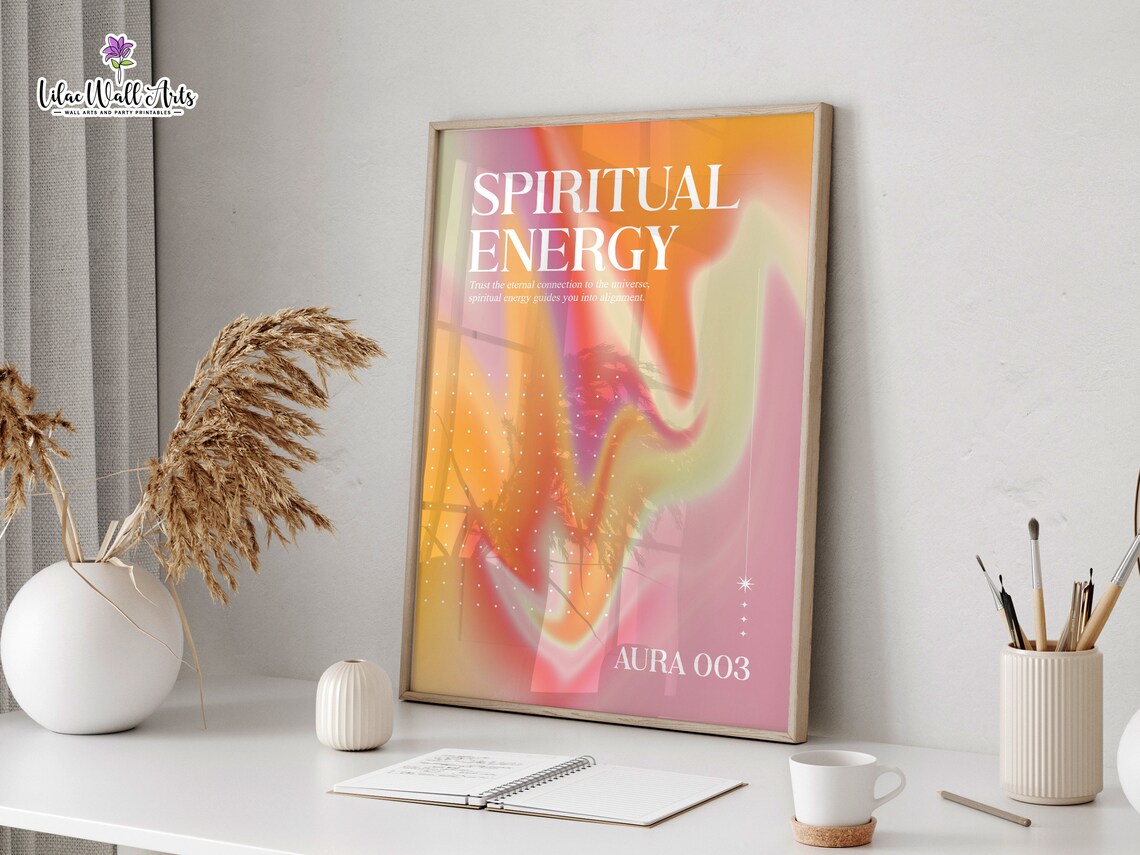 Spiritual Energy Orange Aura Alignment Universe Manifestation Poster - Image 4