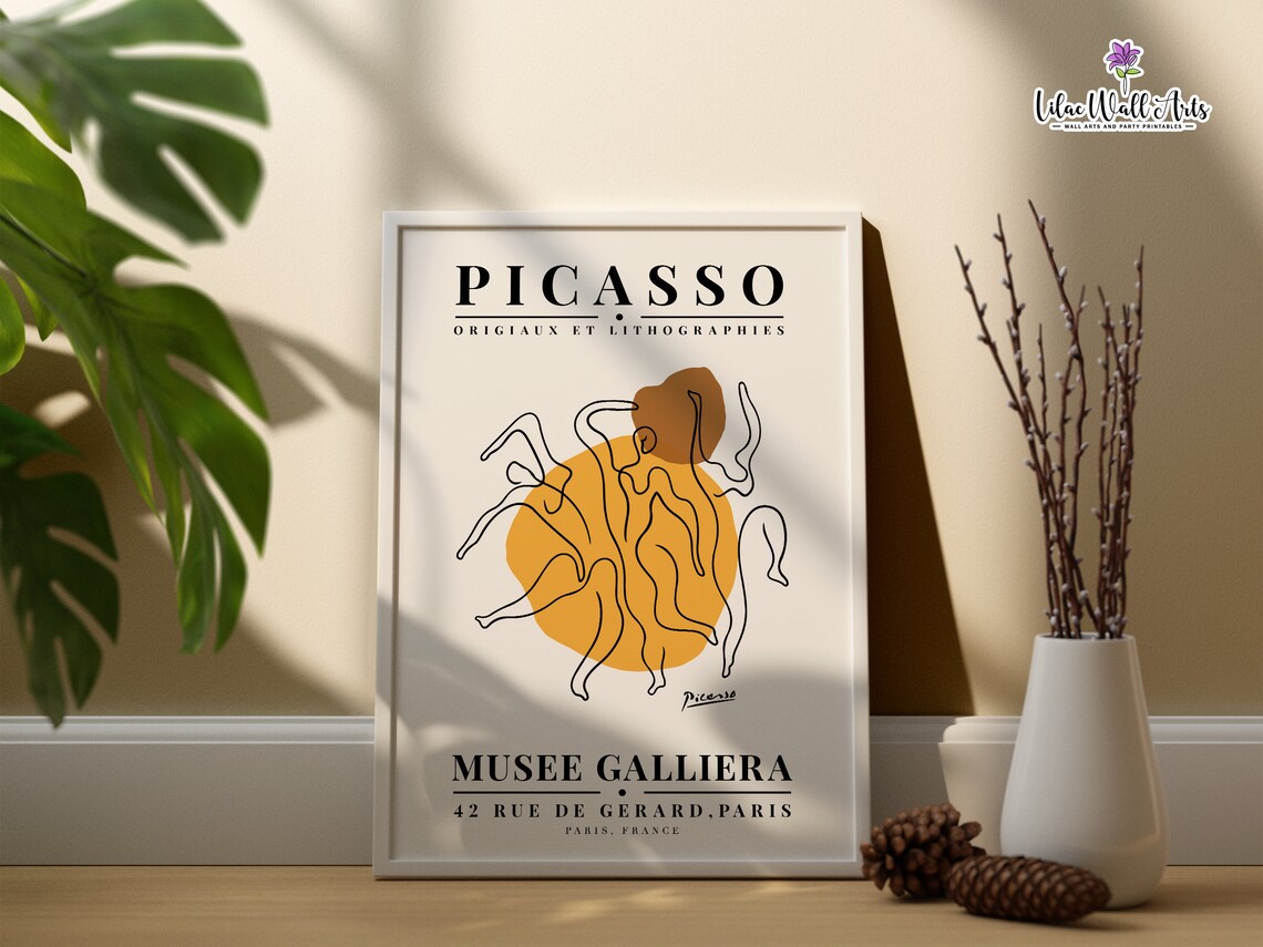 Picasso Dancers Line Art Mustard Museum Exhibition Art Poster - Image 6