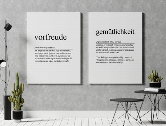 Gemutlichkeit Vorfreude German Gifts Norwegian Gift Hygge Print Deutschland German Saying Swedish Poster German Word Print Scandi Print