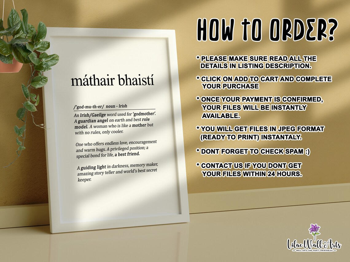 Mthair Bhaist Irish Grandma Gift, Gaeilge Art Print - Image 4