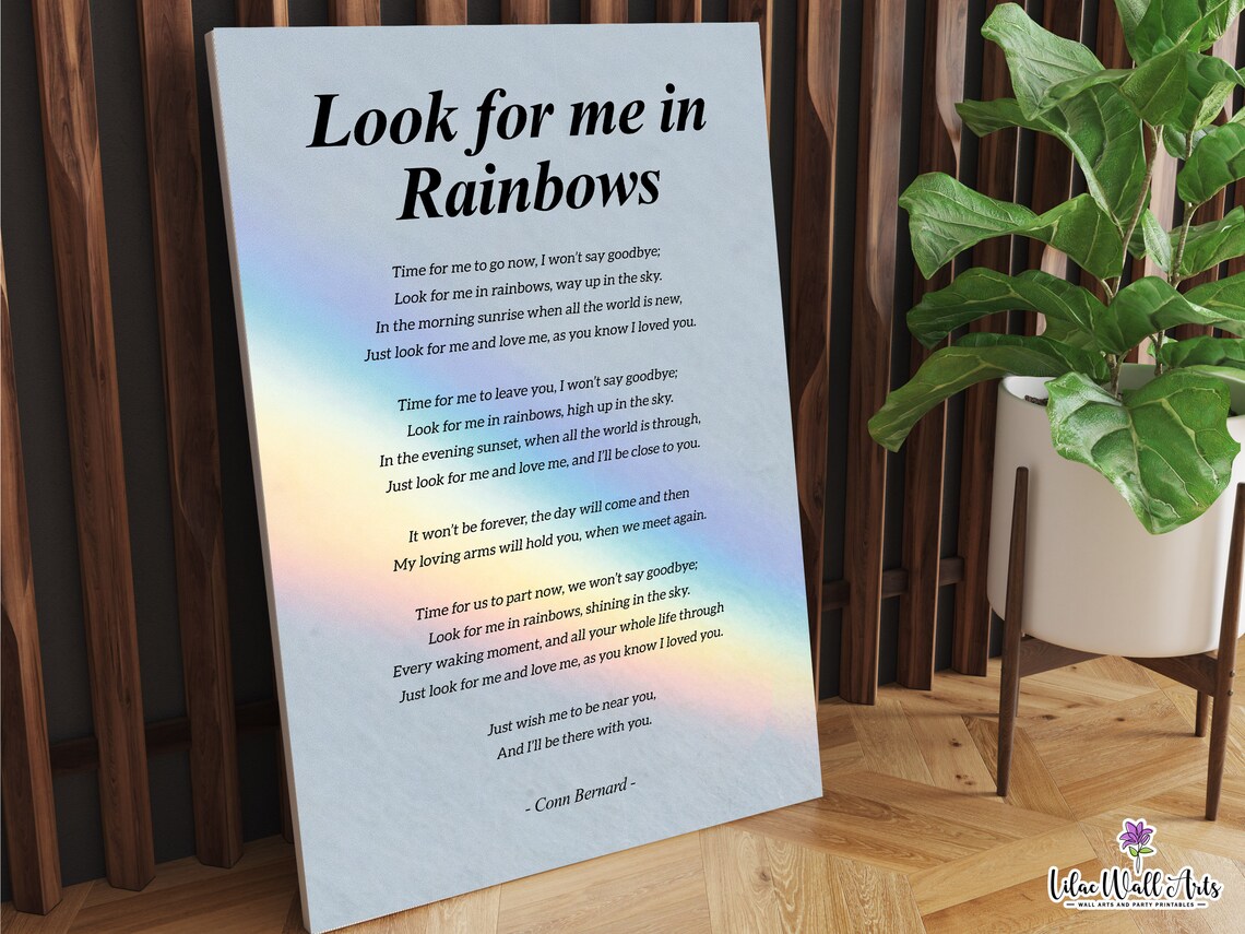 Look For Me In Rainbows Memorial Poem Art Print - Image 6