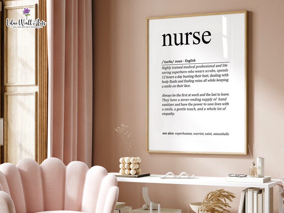 Nurse Definition Funny Healthcare Superhero Graduation Gift Wall Print - Image 4