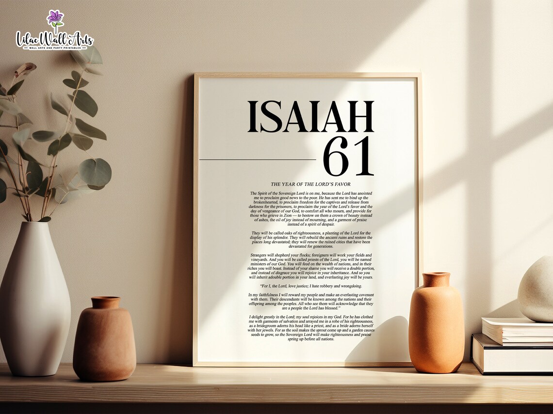 Isaiah 61 Scripture Art Print, Christian Wall Art - Image 4