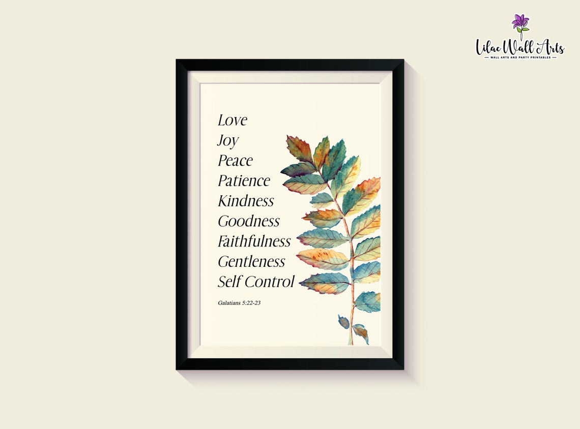 Fruit Of The Spirit Galatians 5 22 Bible Verse Wall Art Scripture Wall Art Botanical Print Christian Gift Christian Wall Dcor - Image 2