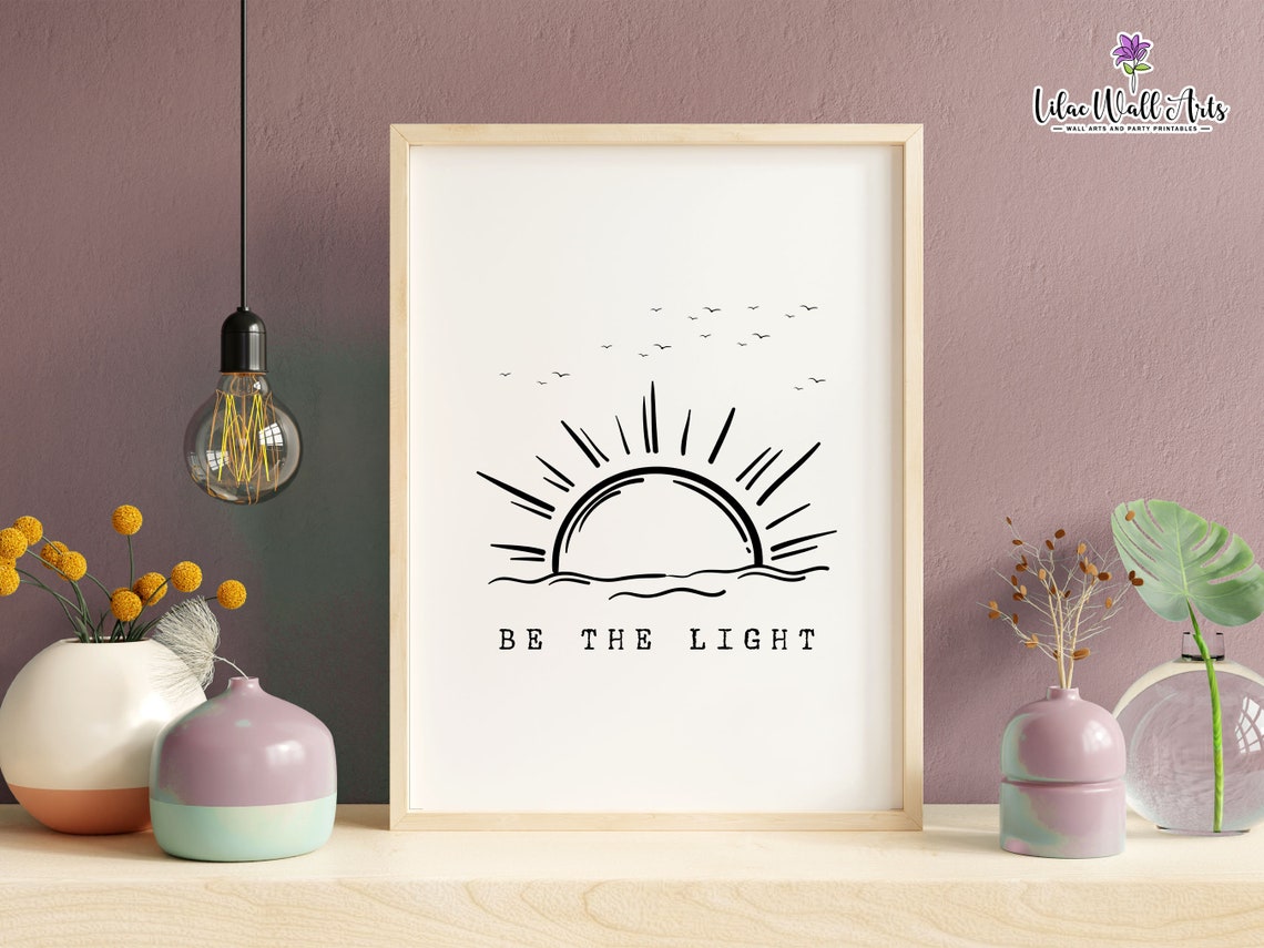 Be The Light Sunrise Line Art Motivational Minimalist Poster - Image 5