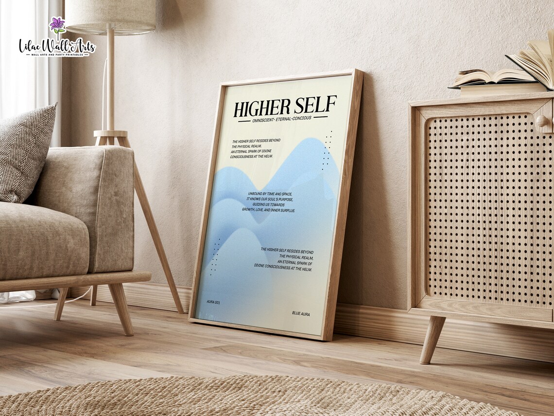 Higher Self Blue Aura Poster Spiritual Consciousness Quote Art - Image 5