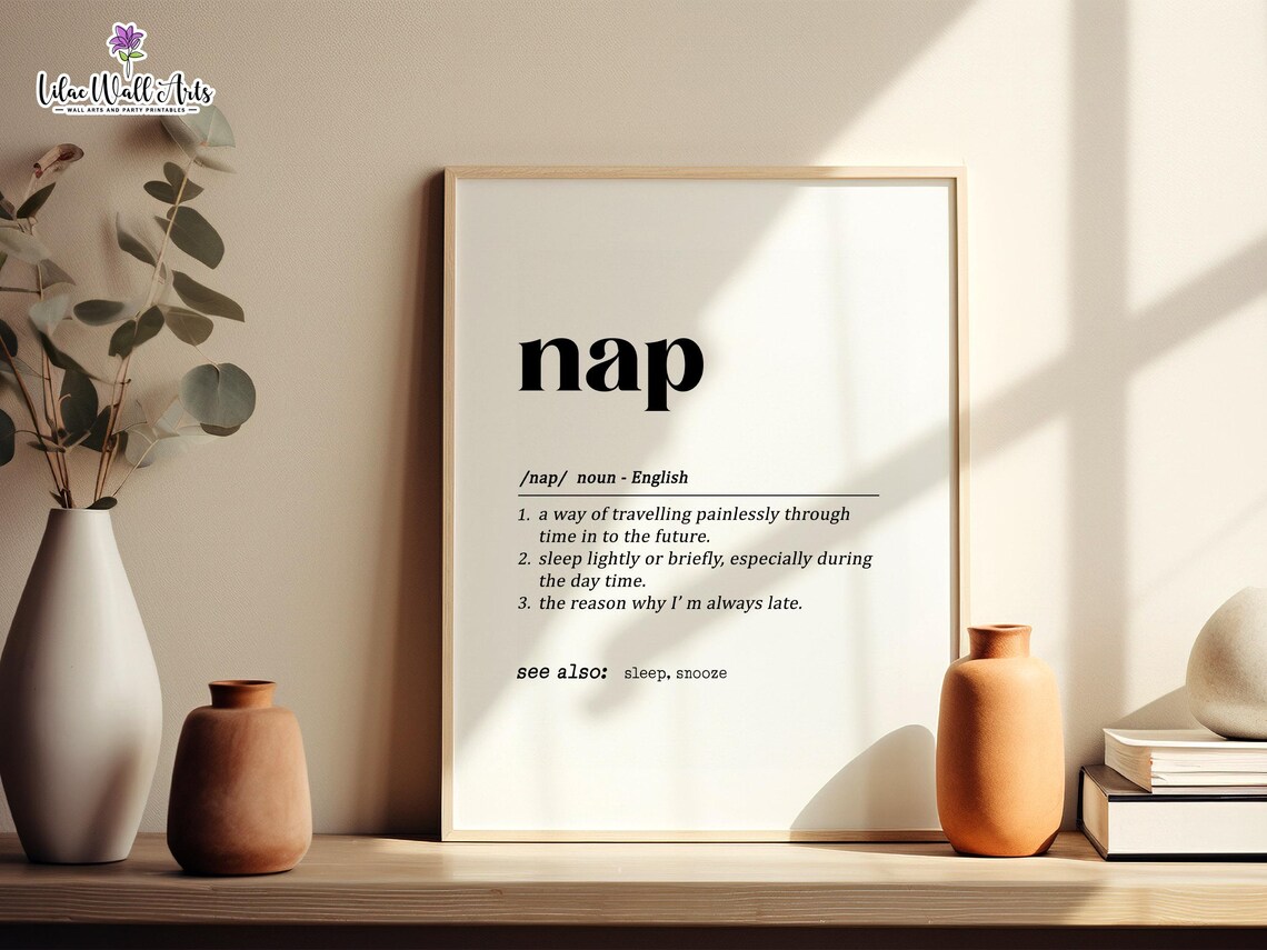 Nap Definition Sign Funny Bedroom Wall Art Print - Image 4