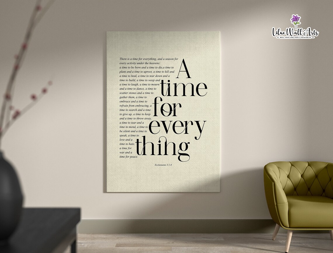 Ecclesiastes 3:1-8 Bible Verse Poster, Christian Art - Image 4