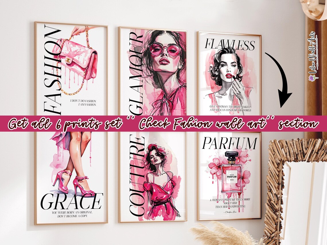 Flawless Makeup Watercolor Beauty Glam Woman Lipstick Poster - Image 2