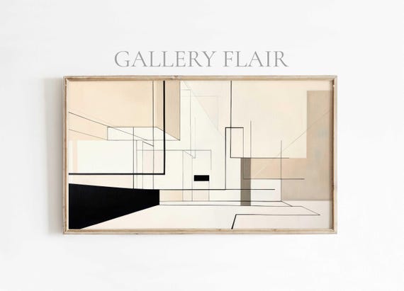 Monochrome Minimalist Frame Tv Art Abstract Architecture Sketch Frame Tv Picture Modern Minimalist Art For Tv