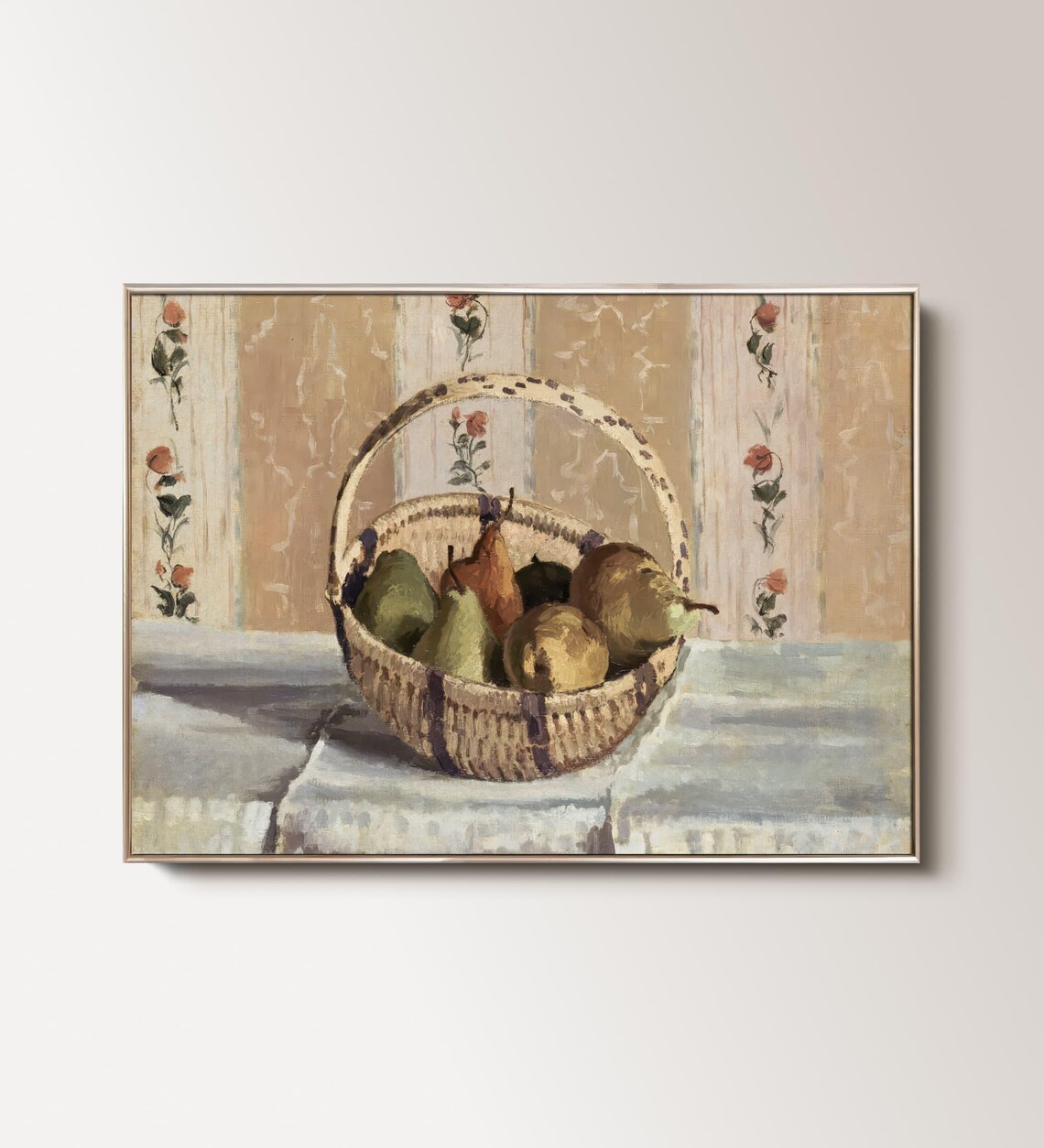 Antique Pears Print Rustic Fruit Bowl Print Kitchen Fruit Art Still Life Food Painting Country Kitchen Table Wall Decor 121