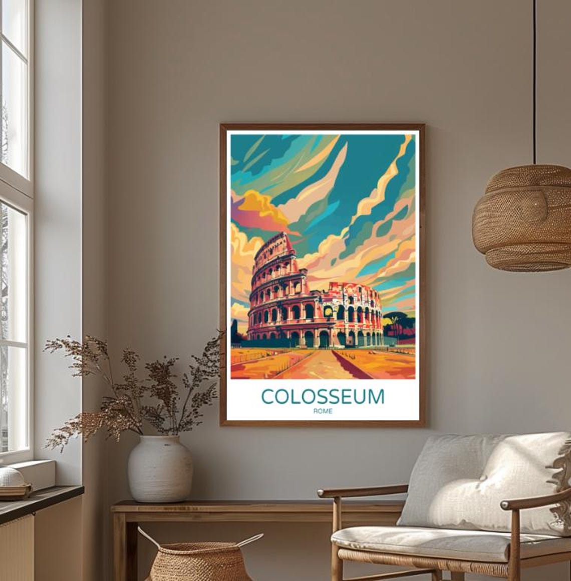 Colosseum Rome Italy Ancient Roman Landmark Sunset Clouds Poster - Image 4