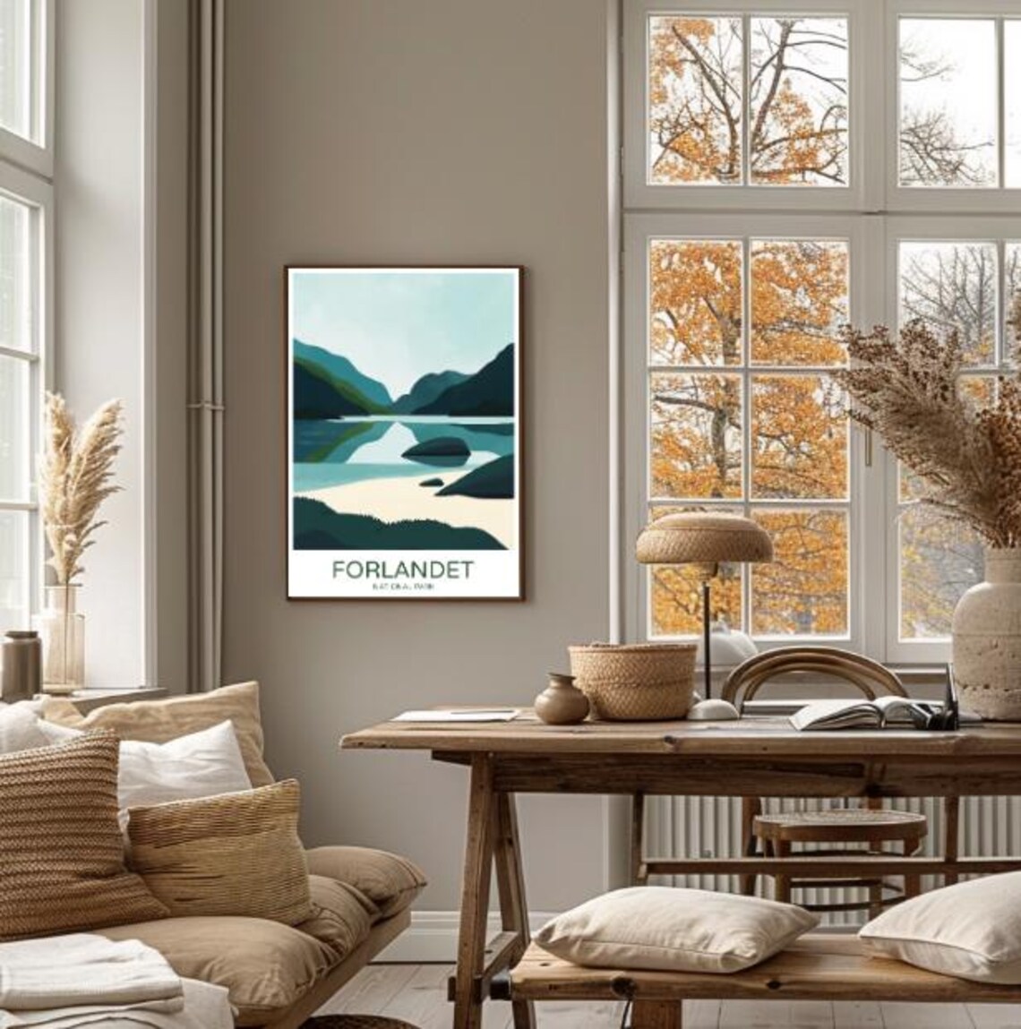 Forlandet Tranquil Arctic Lake Islands And Dark Peaks Travel Poster - Image 4