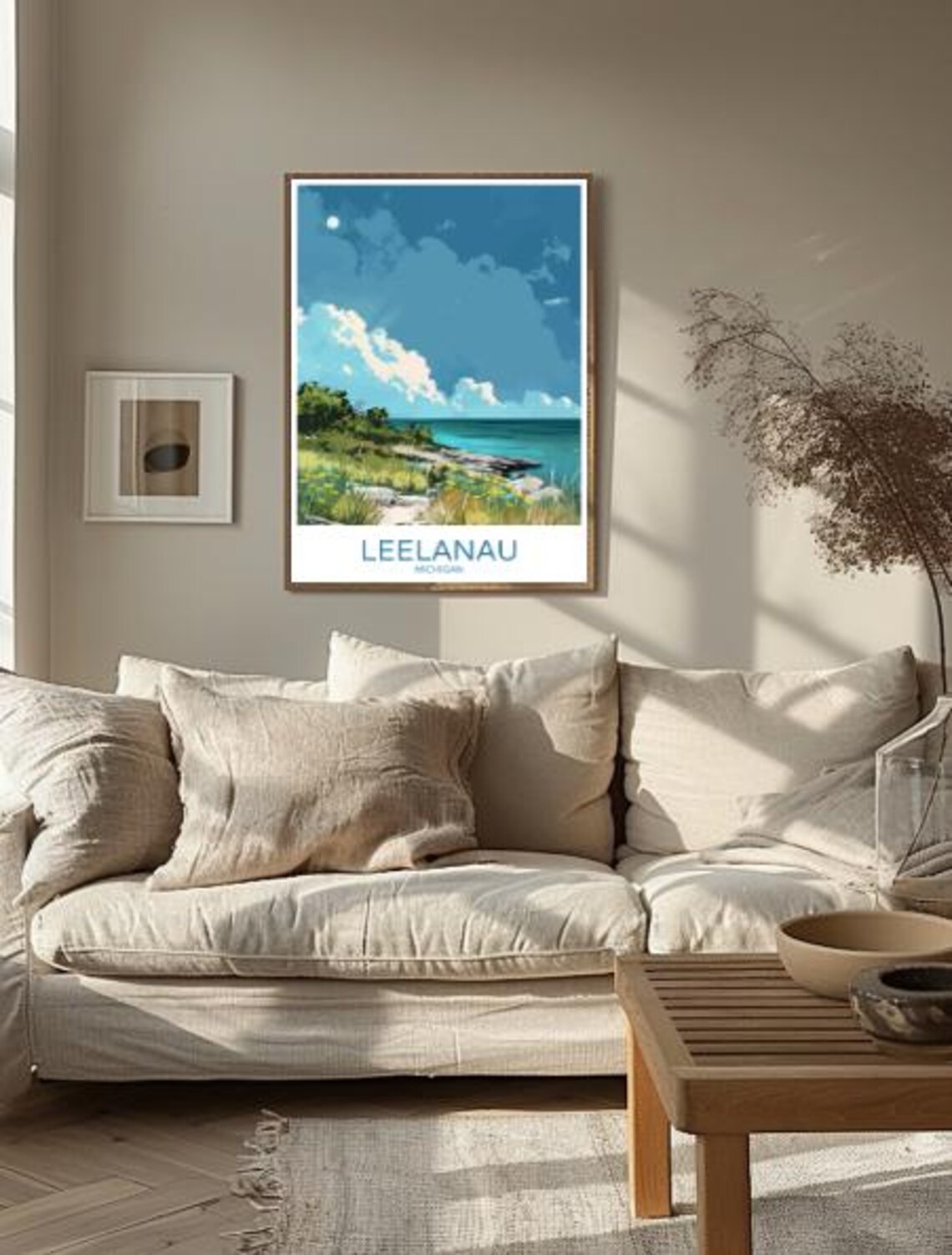 Leelanau Michigan Lake Michigan Shoreline Wildflowers Meadow Poster - Image 2
