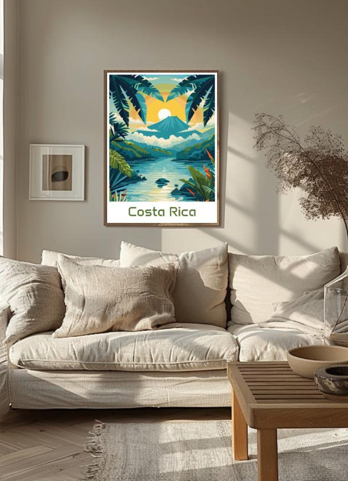 Costa Rica Volcano Rising Over Jungle River At Golden Sunrise Poster - Image 3