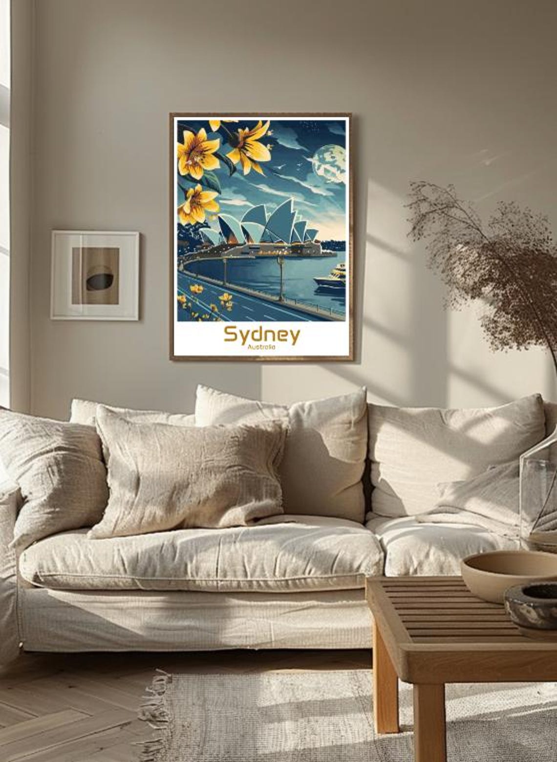Sydney Opera House Moonlit Harbour Night Scene Vintage Poster - Image 3