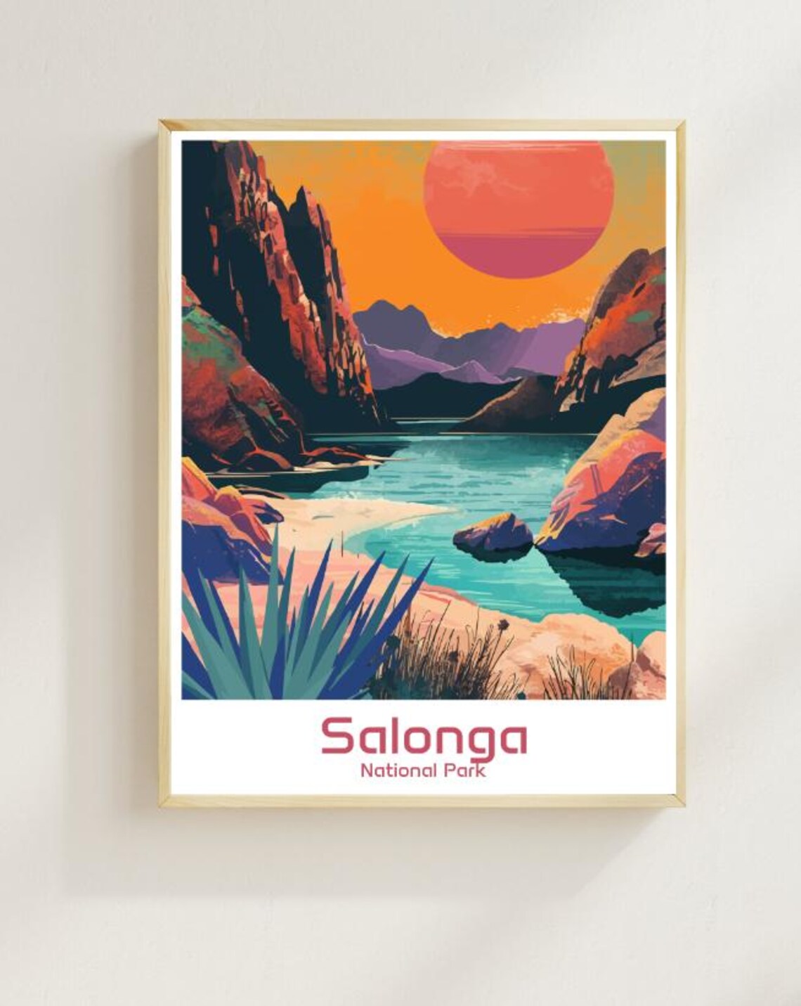 Salonga National Park Congo River Canyon Sunset Landscape Poster