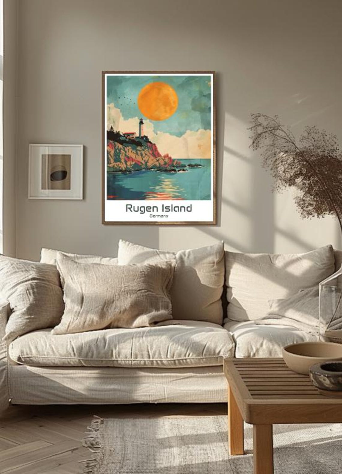 Rugen Island Germany Lighthouse Rocky Baltic Coast Sunset Poster - Image 3