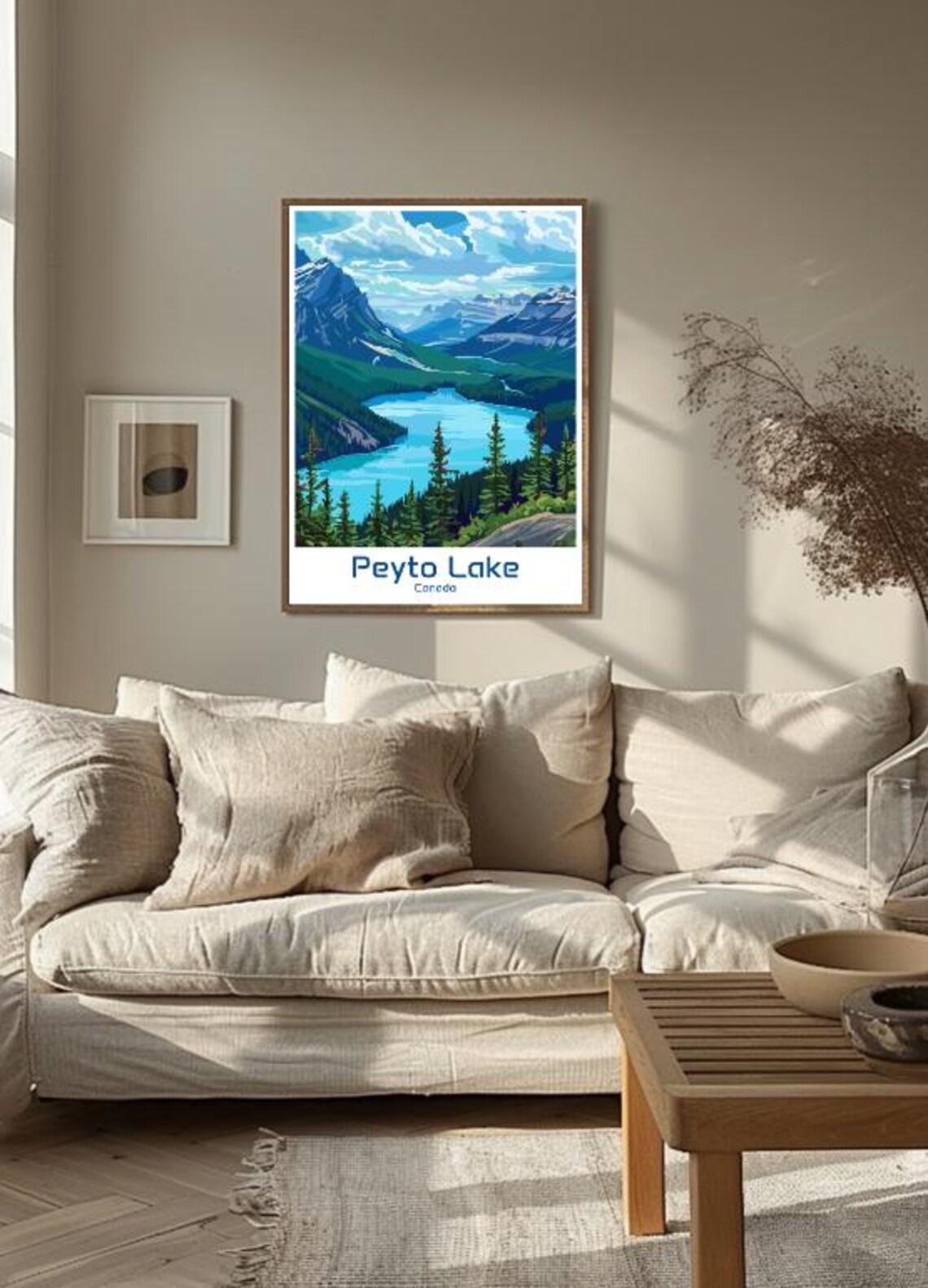 Peyto Lake Canada Turquoise Alpine Lake Banff Area Travel Poster - Image 3