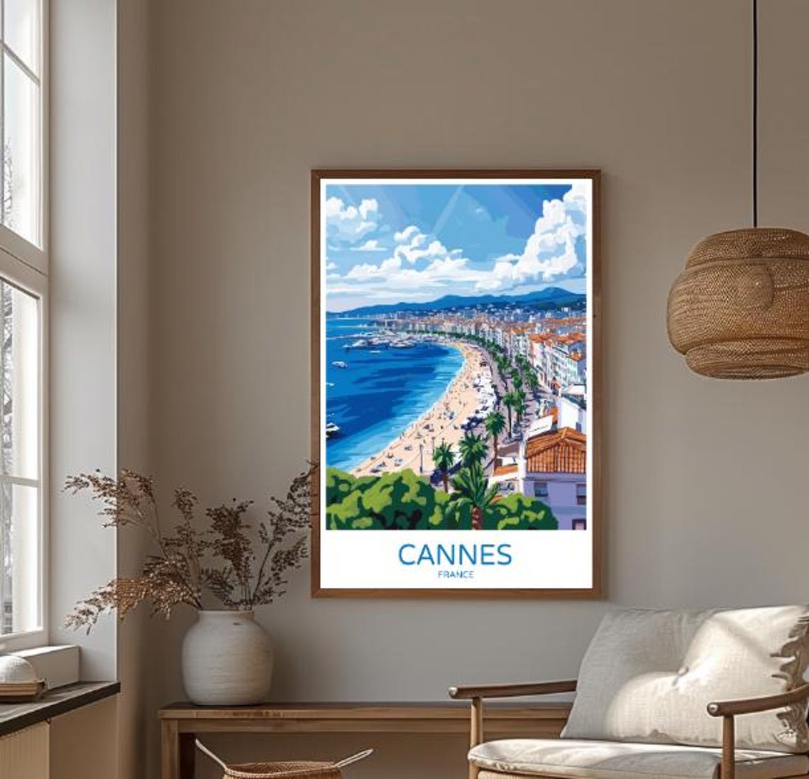 Cannes France Travel Poster French Riviera Wall Art Mediterranean Coastal Print Luxury Destination Artwork Vintage Travel Poster - Image 4