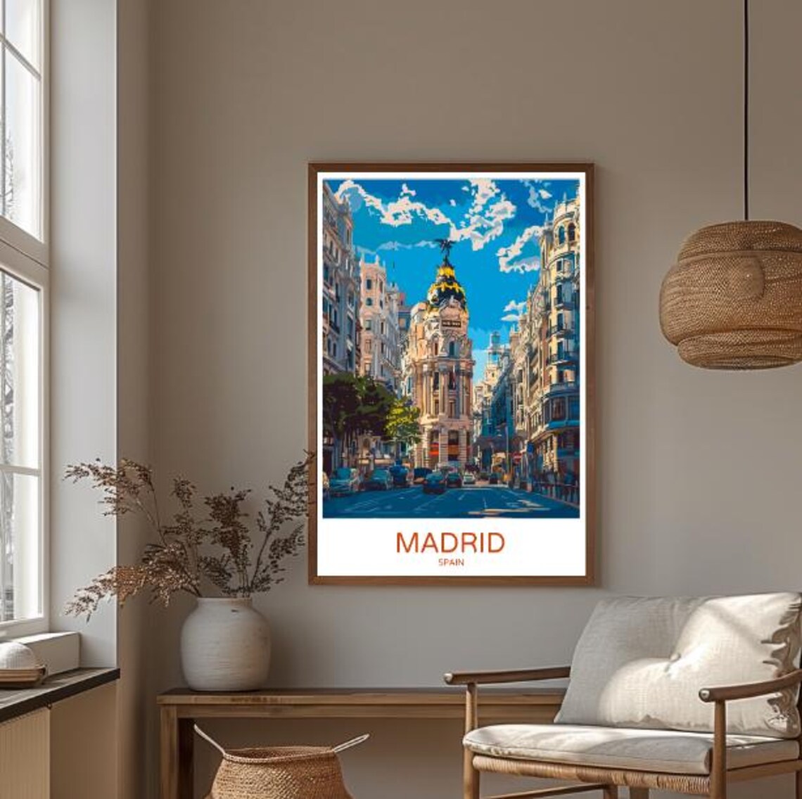 Madrid Spain Metropolis Building Gran Via City Vintage Travel Poster - Image 2