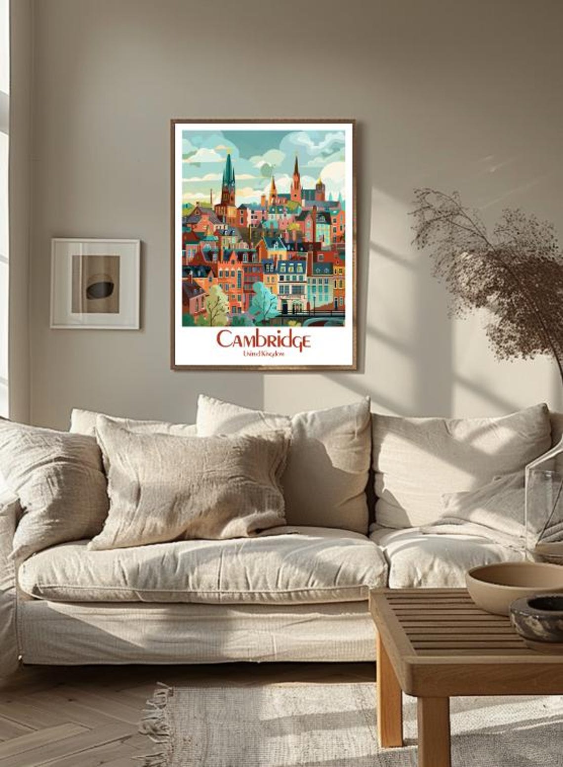 Cambridge United Kingdom Travel Poster Historic University City Wall Art Vintage English Architecture Print Uk Decor Travel Gift - Image 3
