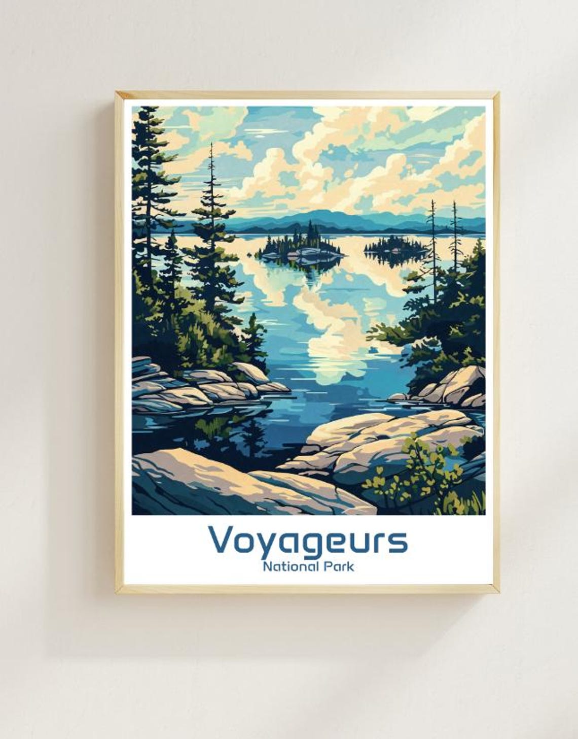 Voyageurs National Park Serene Lake Islands Pine Forest Poster