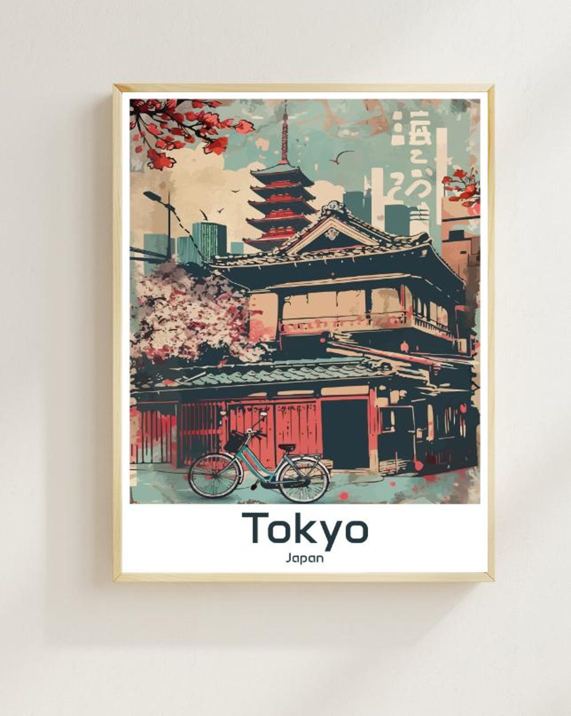 Tokyo Japan Travel Poster Vibrant Wall Art Of Shibuya Crossing Tokyo Tower Japanese Cityscape Print